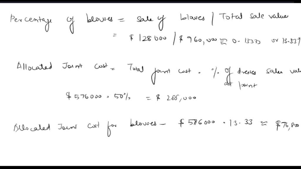 Exercise 6-13 Computing Joint Costs-Sales Value at Split-Off and Net ...