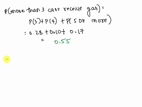 the-probabilities-that-a-service-station-will-pump-gas-into-0-123-4-or-5-or-more-cars-during-a-certain-30-minute-period-are-003_-018-024-028-010-and-0173-respectively-find-the-probability-th-52726