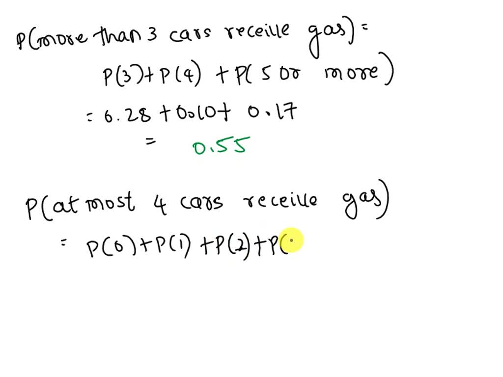 SOLVED: The Probabilities That A Service Station Will Pump Gas Into 0 ...