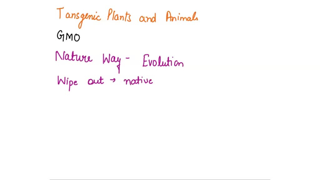 SOLVED: Today, it is fairly easy to make transgenic plants and animals. What  are some safety and ethical issues raised by this use of recombinant DNA  technology? What are some dangers of
