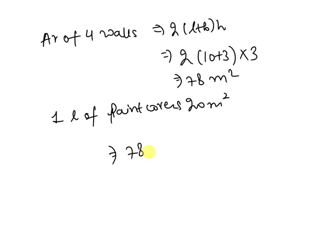 SOLVED A room measures 4 meters by 8 meters and the ceiling is 3