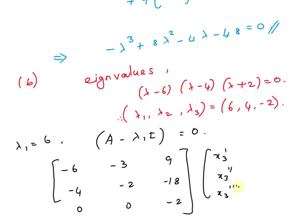 SOLVED: Find the characteristic equation and the eigenvalues (and basis ...