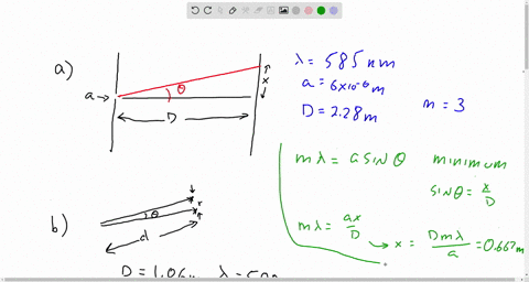 a-light-of-wavelength-585-nm-passes-through-a-slit-600-10-6-m-wide-and-falls-on-a-screen-that-is-228-m-away-what-is-the-distance-on-the-screen-from-the-center-of-the-central-bright-fringe-to-67143