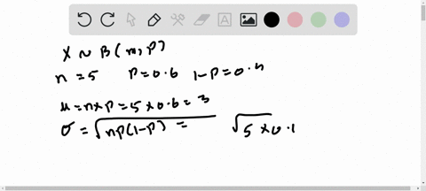 suppose-that-x-is-a-binomial-random-variable-with-n-5-p-60-and-q-40-b-for-each-value-of-x-calculate-px-round-final-answers-to-4-decimal-places-p0-00102-p1-00768-p2-02304-p3-03456p4-02592-p5-53544