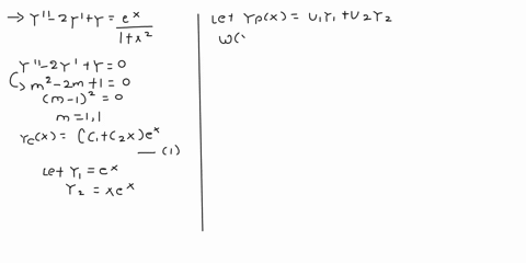 solve-thefollowing-differential-equation-using-wronskian-and-variation-of-parameters-methodsy-2y-y-ex-divided-by-1x2-73873