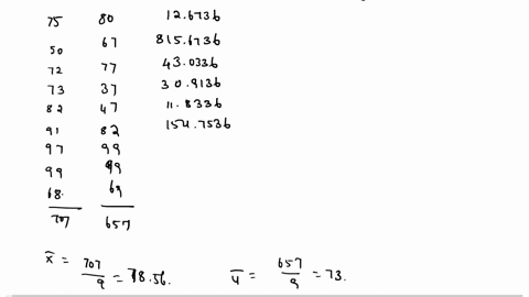 the-grades-of-a-class-of-9-students-on-midterm-report-x-and-on-the-final-examination-y-are-shown-below-use-the-data-to-complete-parts-a-and-b-76-50-71-73-81-91-96-99-80-67-78-37-47-82-99-99-10273