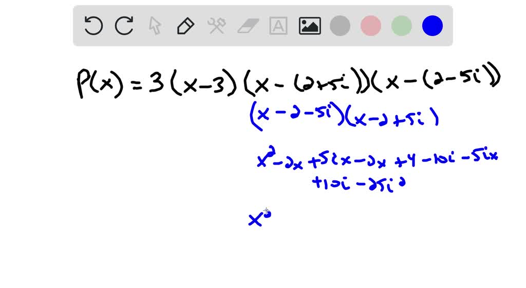 SOLVED: point) Suppose p(r) is polynomial with real coefficients that ...