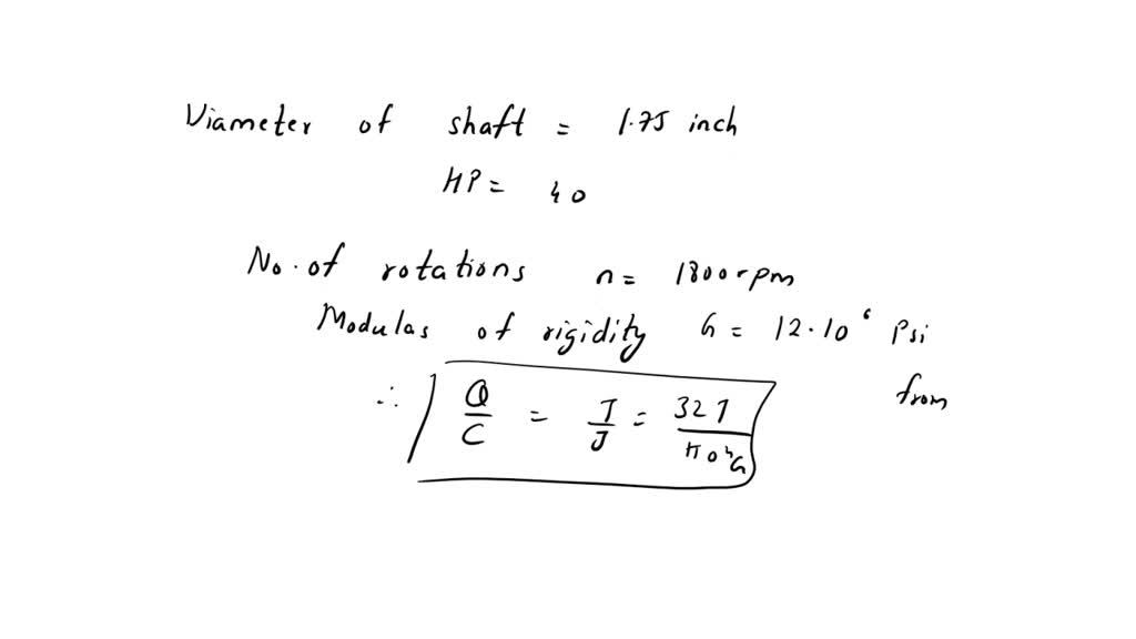 SOLVED A steel shaft, with a modulus of rigidity of 12 x 106 psi