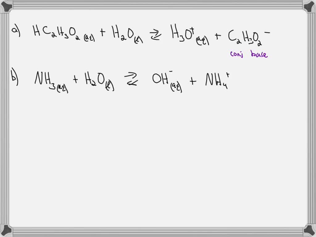 SOLVED Write chemical equation for the dissociation of each of the