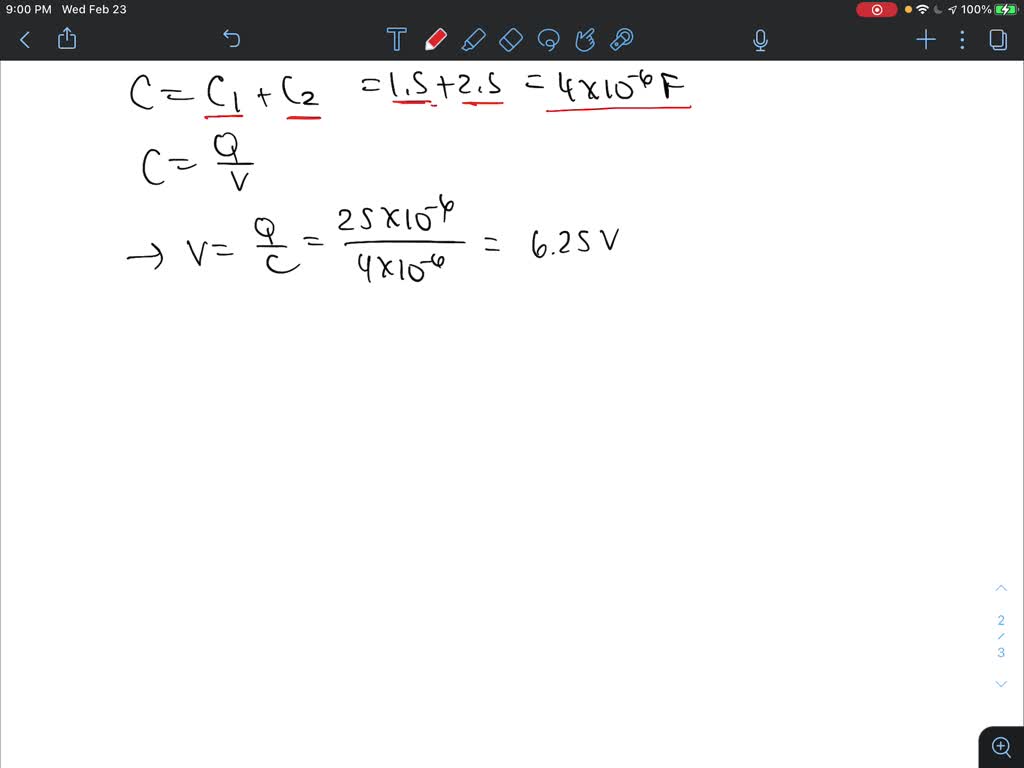 SOLVED Two capacitors with C1 = 1.5 ÂµF and C2 = 2.5 ÂµF are connected