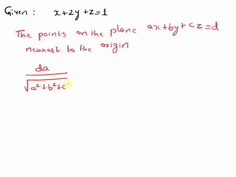 find-the-point-on-the-plane-x2yz1-that-is-closest-to-the-origin-63278