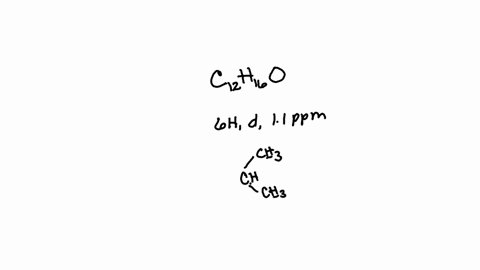 an-unknown-compound-has-the-molecular-formula-c12h16o-the-unknown-compound-absorbs-strongly-in-the-ir-at-1710-cm-1_-the-1h-nmr-spectral-data-for-the-unknown-compound-are-given-in-the-table-b-43519