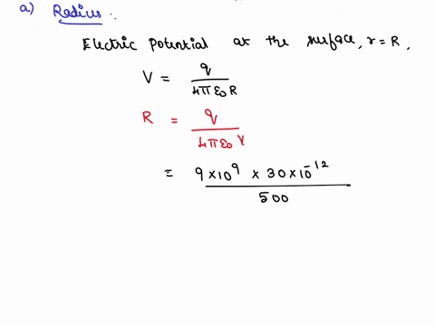 a-spherical-drop-of-water-carrying-a-charge-of-30-pc-has-a-potential-of-500-v-at-its-surface-with-v-0-at-infinity-a-what-is-the-radius-of-the-drop-b-if-two-such-drops-of-the-same-charge-and-15106