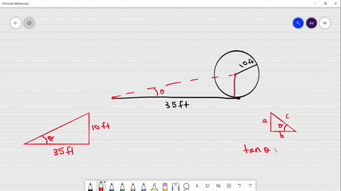 a-laser-beam-is-to-be-directed-through-a-small-hole-in-the-center-of-a-circle-of-radius-10-feet-the-82328