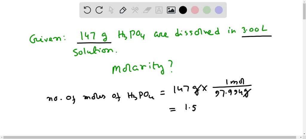 SOLVED: How many grams of H3PO4 are in 300 mL of a .50 M solution of H3PO4