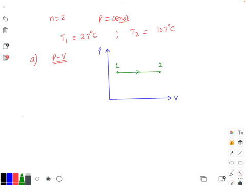 problem-3-isobaric-process-two-moles-of-an-ideal-gas-are-heated-at-constant-pressure-from-t-27c-to-t-107c-a-draw-a-pv-diagram-for-this-process-just-schematically-b-calculate-the-work-done-by-06034