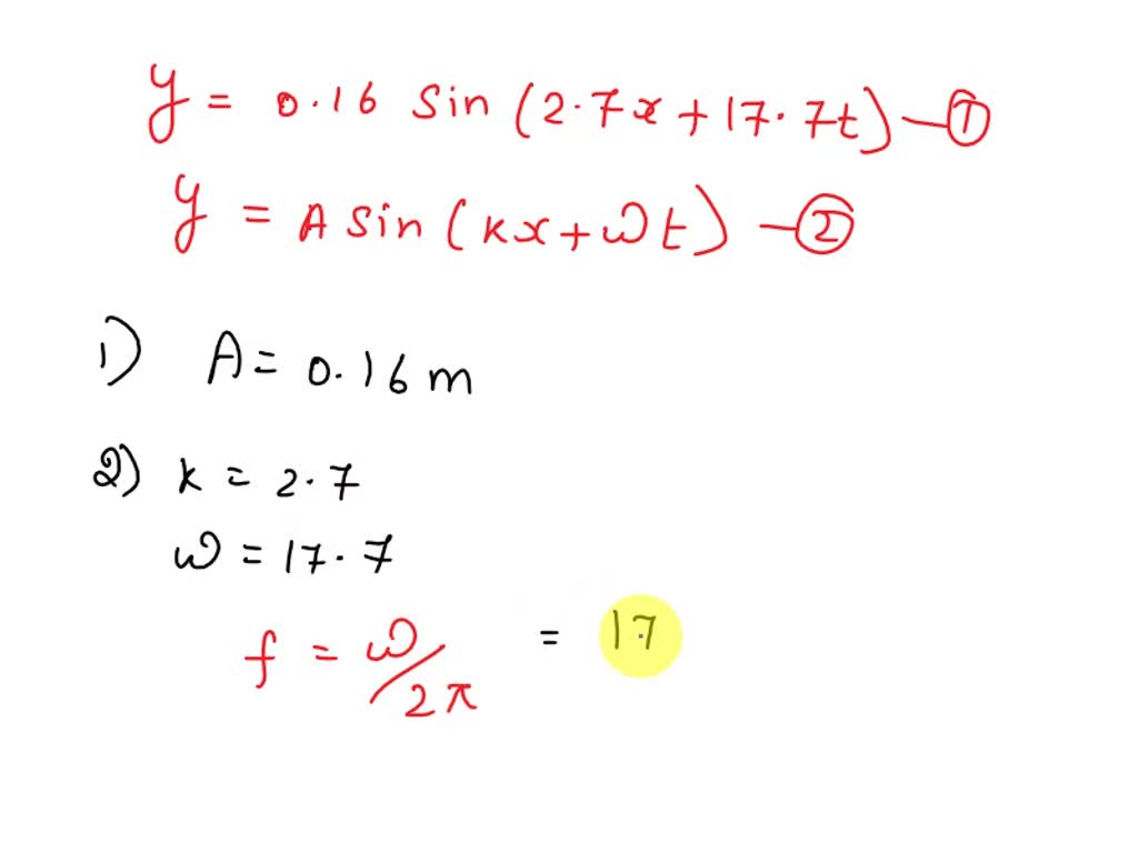 Solved: The Transverse Displacement Of A Harmonic Wave On A Stretched 