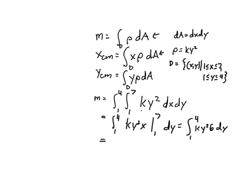 find-the-mass-and-center-of-mass-of-the-lamina-that-occupies-the-region-d-and-has-the-given-density-function-d-x-y-1-x-7-1-y-4-x-y-ky2-33814