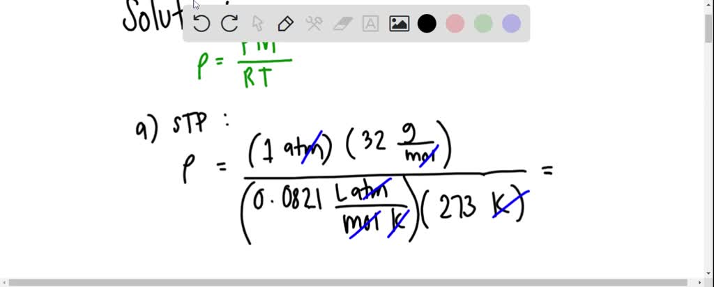 SOLVED: Calculate the density of oxygen, O2, under each of the ...