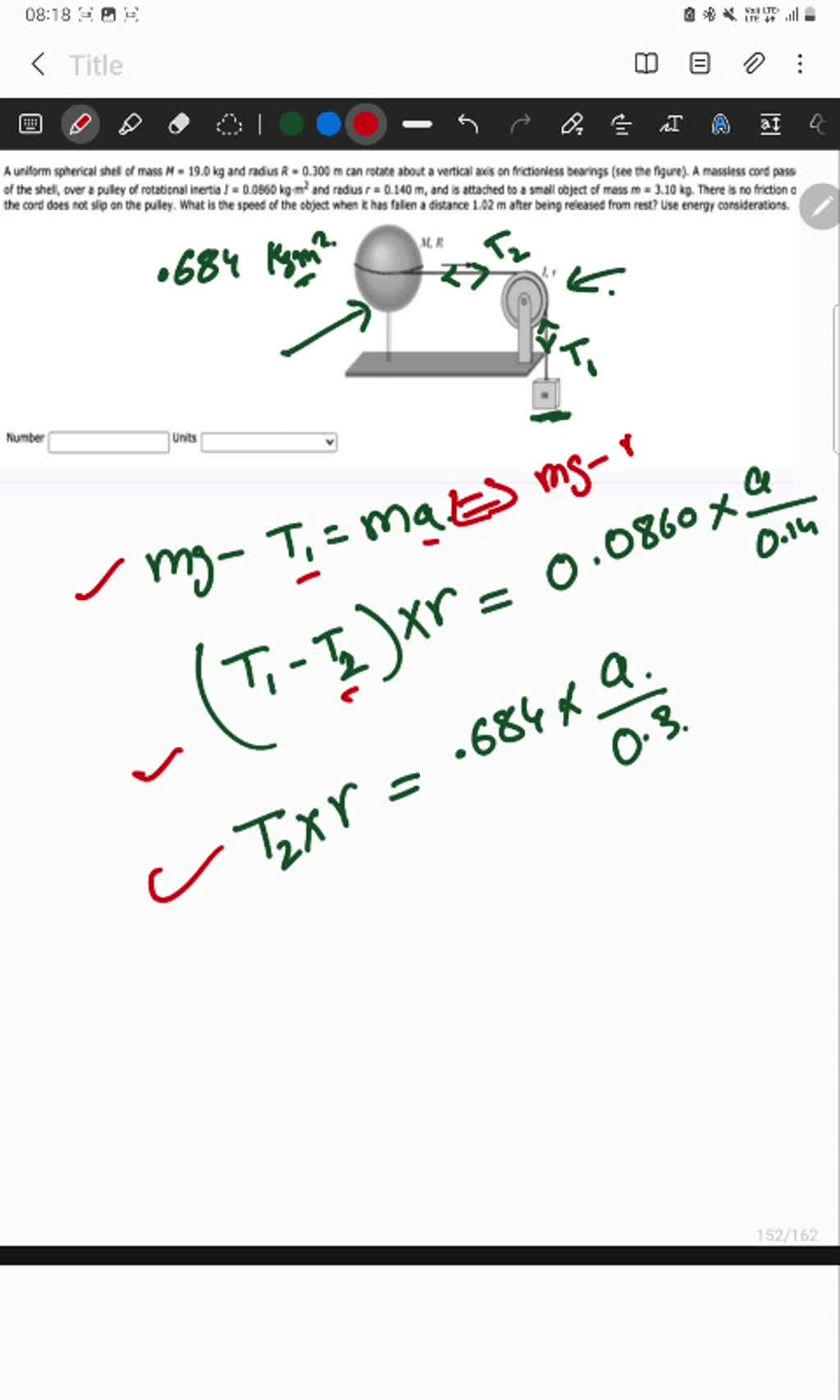 Equator Shell SOLVED: Auniform spherical shell of mass M = 13.0 kg and radius R = 0. ...
