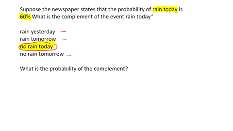 suppose-the-newspaper-states-that-the-probability-of-rain-today-is-60-what-is-the-complement-of-the-event-rain-today-rain-yesterday-rain-tomorrow-no-rain-today-no-rain-tomorrow-what-is-the-p-12238