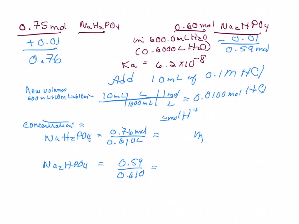 SOLVED: A buffer is prepared by dissolving 0.75 mol of sodium ...