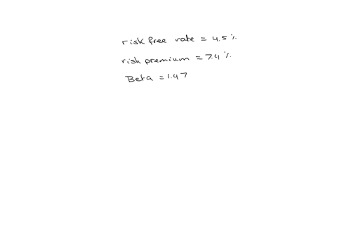 the-risk-free-rate-is-45-the-market-risk-premium-is-74-and-the-stocks-beta-is-147-what-is-the-required-rate-of-return-on-the-stock-use-the-capm-equation