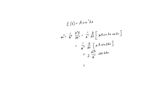 45-the-energy-e-of-an-electron-in-the-conduction-band-of-a-one-dimensional-metal-is-related-to-the-wavevector-k-by-e-asin-ka-where-a-is-a-constant-and-a-is-the-atomic-spacing-determine-the-w-29421
