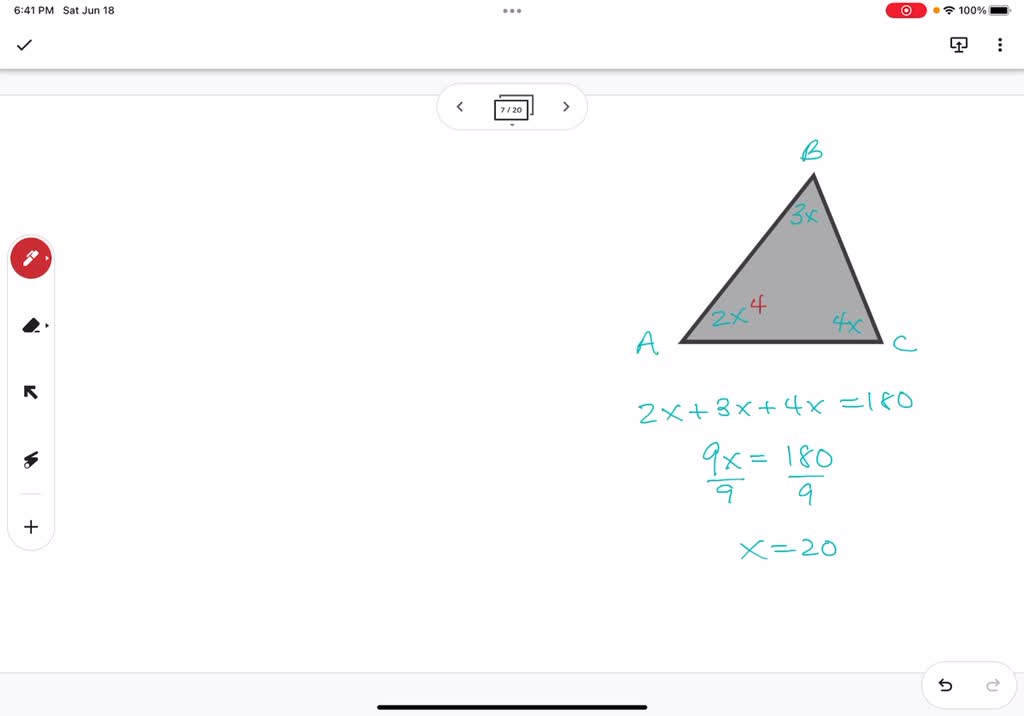 Triangle Abc Has The Angle Measures Shown Measure Of Angle A 2 X Degrees Measure Of Angle 7995