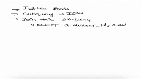 question-num-5-determine-which-author-or-authors-wrote-the-books-most-frequently-purchased-by-customers-of-justlee-books-total-quantities-per-isbn-orderitems-table-for-your-subquery-chapter-18305