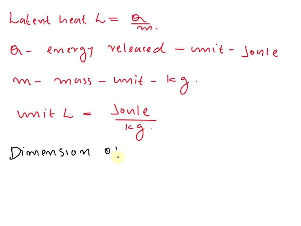 SOLVED: Find the dimensions of latent heat and specific heat? CLASS ...