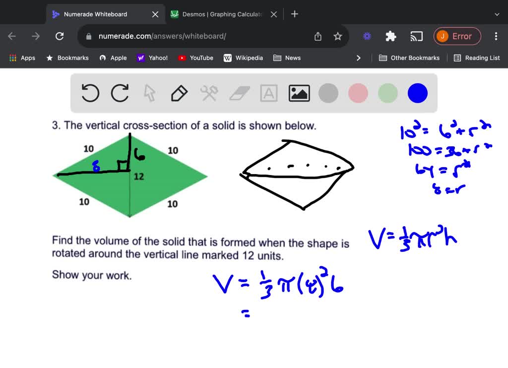 SOLVED: 3. The Vertical Cross-section Of A Solid Is Shown Below: 10 10 ...