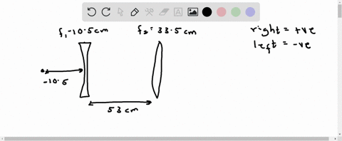 a-diverging-lens-f1-105-cm-is-located-530-cm-to-the-left-of-a-converging-lens-f2-335-cm-a-25-cm-tall-object-stands-to-the-left-of-the-diverging-lens-exactly-at-its-focal-point-determine-the-36952