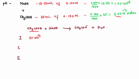 calculate-the-ph-after-1250-ml-of-0100-m-naoh-has-been-added-to-250-ml-of-0100-m-ch3co2h-the-ka-of-ch3co2h-is-18105-67196