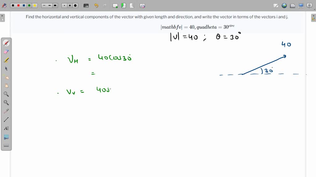 Find The Horizontal And Vertical Components