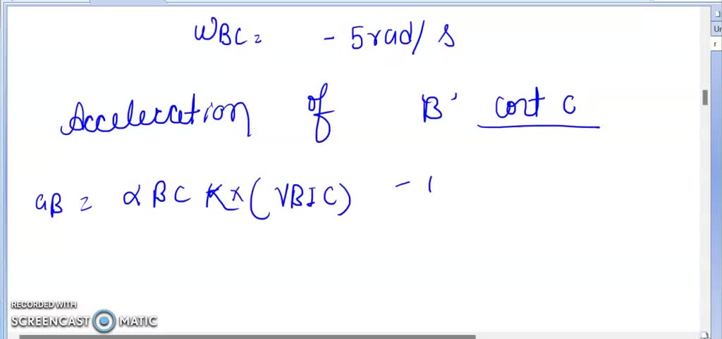 Knowing That Point A Is Moving To The Right At A Constant Speed Of 20 ...