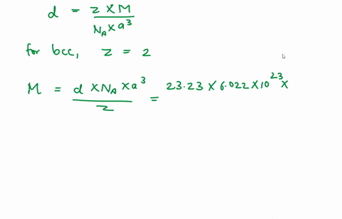 when-a-particular-substance-crystallizes-it-forms-a-body-centered-cubic-unit-cell-it-has-a-density-2323-of-gcm3-the-unit-cell-edge-length-is-246-pm-calculate-the-molecular-weight-of-this-sub-04253