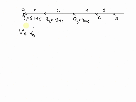 thrce-charges-qq-and-q3-are-arranged-along-the-x-axis-and-separated-as-shown-in-2-the-diagram-bclowq161-cq2-3cand-q34ccalculate-the-total-electrie-potential-difference-vnvp-vbetween-points-a-53323
