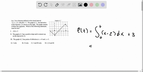 let-f-be-function-defined-on-the-closed-interval-2-x-6-with-f-3-the-graph-of-f-the-derivative-of-the-function-f-is-shown-on-the-right-the-graph-consists-of-three-line-segments-which-of-the-f-33159