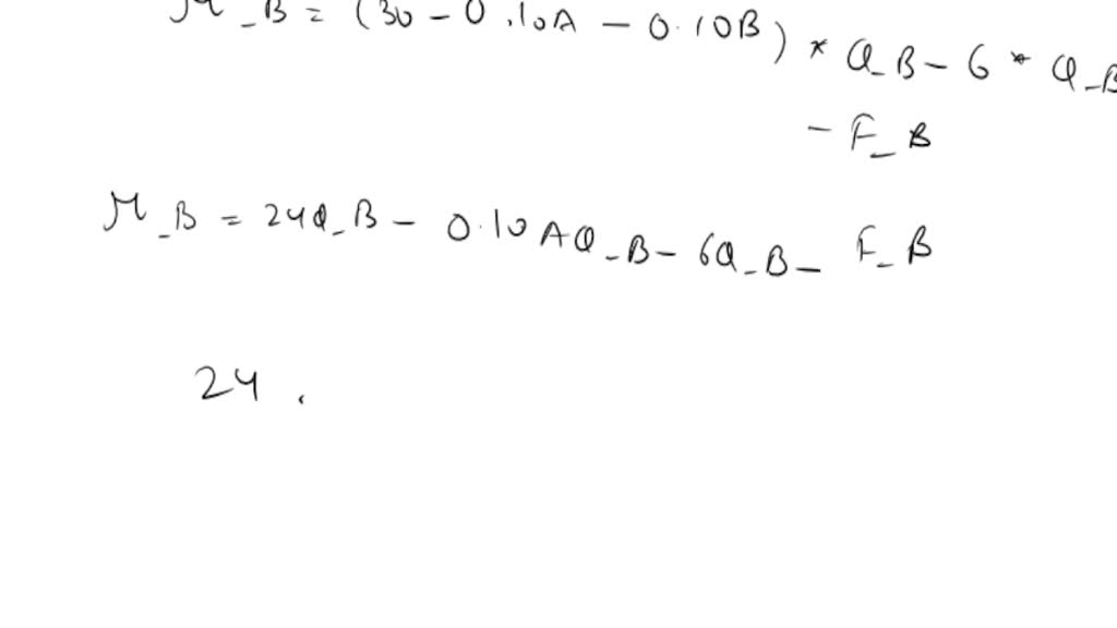 SOLVED Beta faces the inverse demand function P = 30 − 0.1QA − 0.1QB