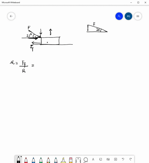 to-move-a-large-crate-across-a-rough-floor-you-push-on-it-with-a-force-f-at-an-angle-of-21circ-below-the-horizontal-as-shown-in-figure-6-34-find-the-force-necessary-to-start-the-crate-moving-given-t-2