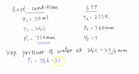 16-sample-of-hydrogen-gas-collected-by-displacement-of-water-occupied-300-ml-at-24c-on-a-day-when-the-barometric-pressure-was-736-mmhg-what-volume-would-the-hydrogen-occupy-if-it-were-dry-an-45427