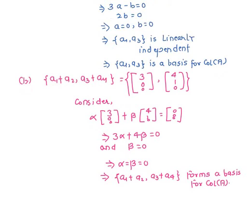 SOLVED 6 Consider the following row equivalent matrices 3 0 1