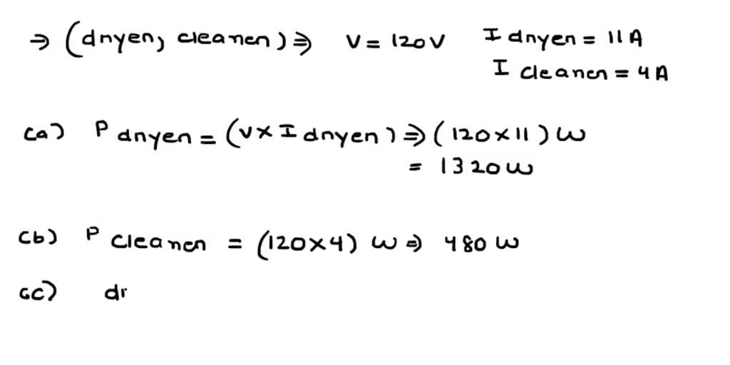 SOLVED A blowdryer and a vacuum cleaner each operate with a voltage