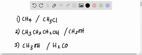 in-each-pair-of-compounds-pick-the-one-with-the-higher-vapor-pressure-at-a-given-temperature-explain-your-reasoning-a-ch4-or-ch3cl-b-ch3ch2ch2oh-or-ch3oh-c-ch3oh-or-h2co-2