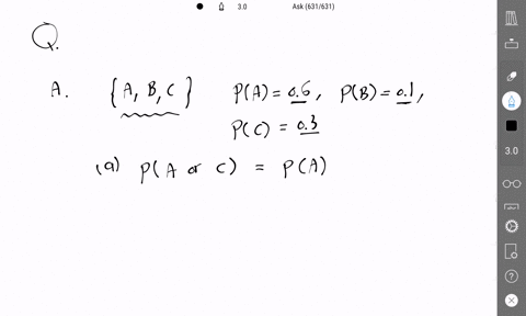 a-consider-the-probability-model-with-sample-space-abc-and-pa-06-pb-01-pc-03then-a-p-aor-c-b-p-a-and-b-b-consider-the-probability-model-with-sample-space-abc-and-pa-03-pb-03-pc-04then-a-p-b-80044