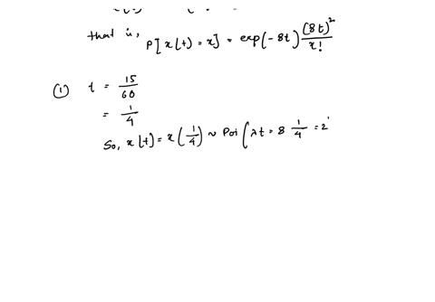 b-suppose-customers-arrive-in-a-store-according-to-a-poisson-process-of-rate-8-customers-per-hour-the-store-opens-at-8-am-i-find-the-probability-of-observing-at-most-2-customers-arriving-at-70107