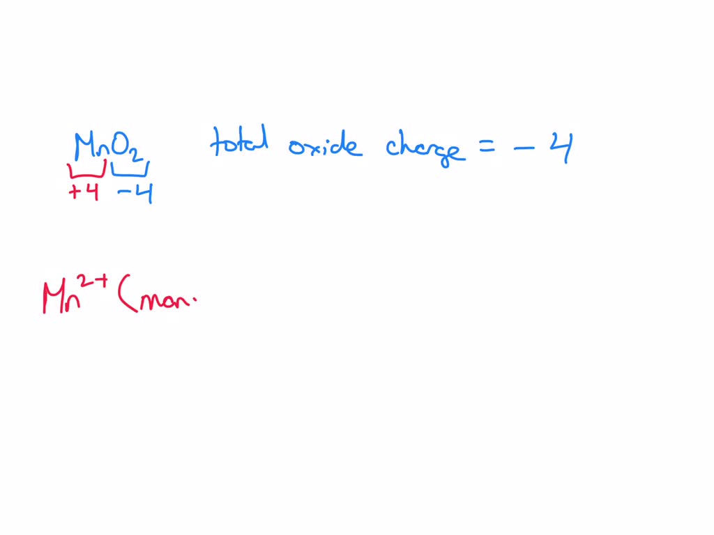 Solved The Total Oxide Ion Charge In A Formula Unit Of Mno2 Is 4 What Is The Charge On Each 0038