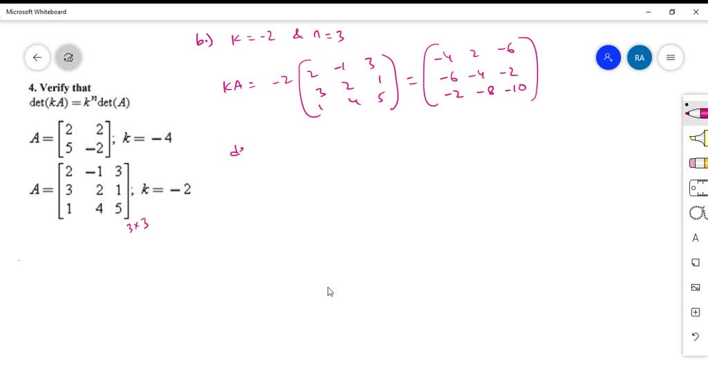 SOLVED: 4) Prove that (kA) = = kAT 9) 6) (4b)