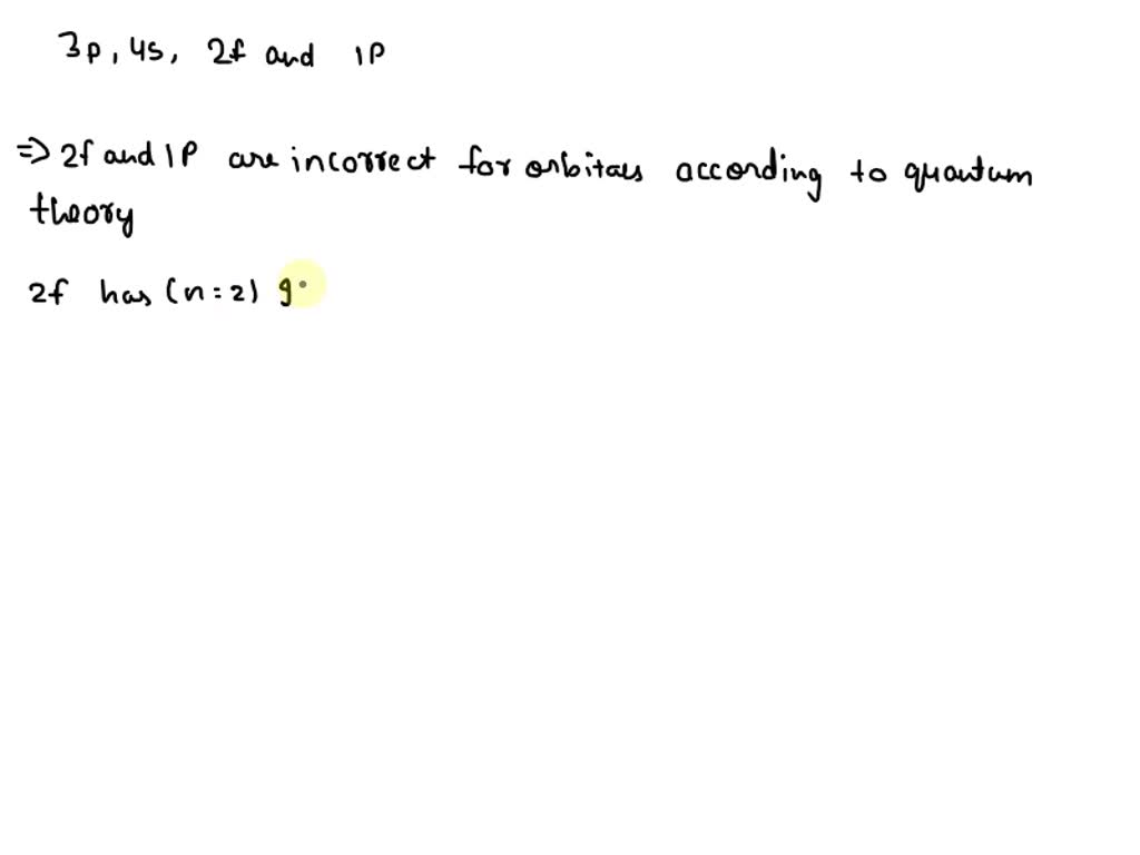 SOLVED: State which of the following orbitals cannot exist according to